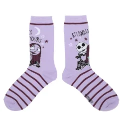 Nightmare Before Christmas Black And Purple Women's Crew Socks