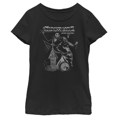 Girl's The Nightmare Before Christmas Jack And Oogie Boogie Distressed T-Shirt 5 Girl's The Nightmare Before Christmas Jack And Oogie Boogie Distressed T-Shirt - Image 3