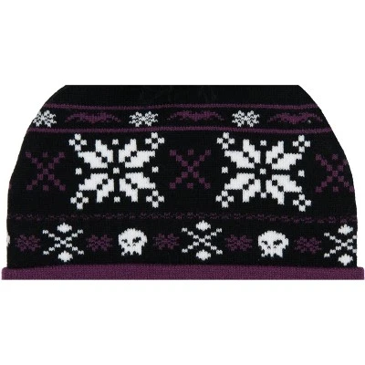 Disney The Nightmare Before Christmas Fair Isle Jack Skellington Cuff Beanie Purple - Image 3