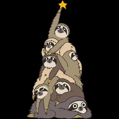 Men's Design By Humans Christmas Tree Sloths By Huebucket Tank Top
