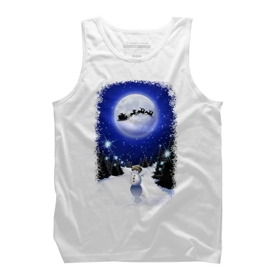 Men's Design By Humans Magical Snowman's Christmas Eve By BluedarkArt Tank Top - Image 6