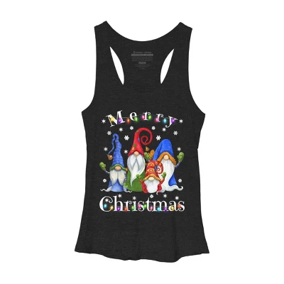 Women's Design By Humans Gnome Christmas Pajamas By NekoShop Racerback Tank Top - Image 3
