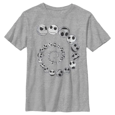 Boy's The Nightmare Before Christmas Spiral Facial Expressions And Moods Of Jack T-Shirt - Image 4