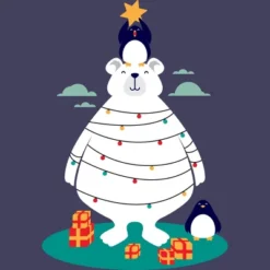 Women's Design By Humans Christmas In Arctic By StevenToang Racerback Tank Top