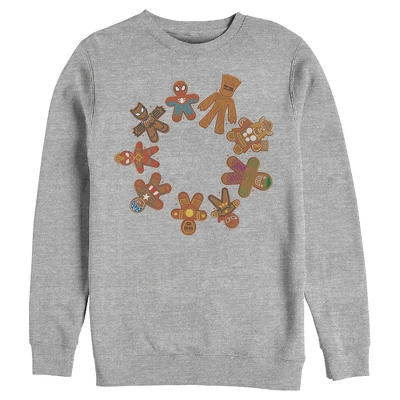 Men's Marvel Christmas Gingerbread Cookie Circle Sweatshirt - Image 2