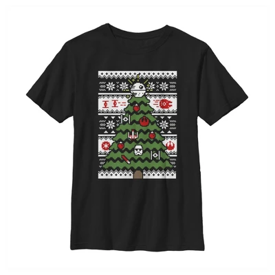 Boy's Star Wars Ugly Sweater Christmas Tree T-Shirt - Image 3