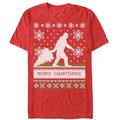 Men's Lost Gods Merry Christmas Big Foot T-Shirt - Image 3