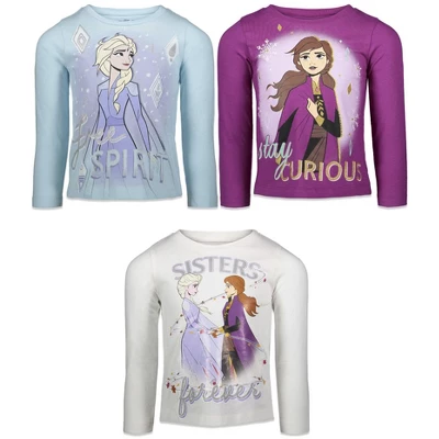 Disney Frozen Princess Anna Elsa Christmas Girls 3 Pack T-Shirts Little Kid To Big Kid - Image 13