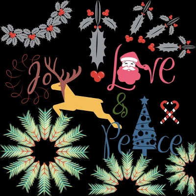 Women's Design By Humans Colorful Christmas Collage By Famenxt Racerback Tank Top