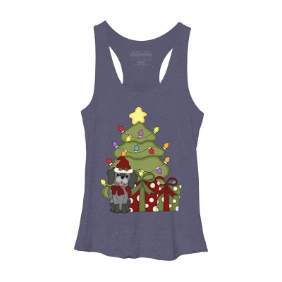 Women's Design By Humans Christmas Doggie By Realdealclipart Racerback Tank Top - Image 4