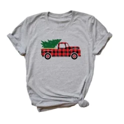 Simply Sage Market Women's Plaid Christmas Truck Short Sleeve Graphic Tee -Opposuits Store GUEST ae1cf3a9 8453 46b8 91ca 34f0ef9a9c10