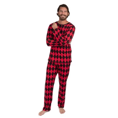 Leveret Mens Two Piece Cotton Argyle Christmas Pajamas - Image 6