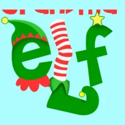 Women's Design By Humans Grandma Elf Christmas By Personalized Racerback Tank Top