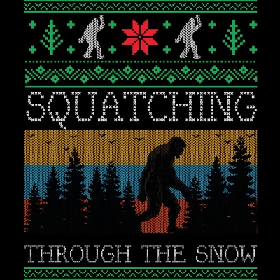 Women's Design By Humans Christmas Retro Sasquatch Vintage Bigfoot Ugly Christmas Sweater By Pahari Racerback Tank Top