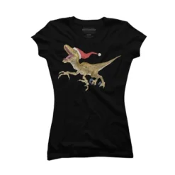 Junior's Design By Humans Christmas Velociraptor By Ayota T-Shirt -Opposuits Store GUEST b209c82c a8fc 46bb 9da1 55883cc102e4