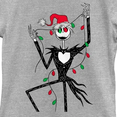 Girl's The Nightmare Before Christmas Jack Christmas Lights T-Shirt