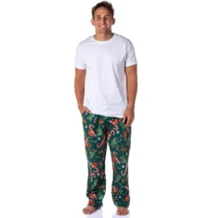 Scooby-Doo Mens' Christmas Character Tree Reindeer Sleep Pajama Pants Green