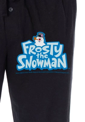 Frosty The Snowman Men's Christmas Holiday Cartoon Loungewear Pajama Pants Black - Image 2