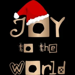 Women's Design By Humans Christmas Design - Joy To The World In Gold Design And Red By SimplyDesign Racerback Tank Top