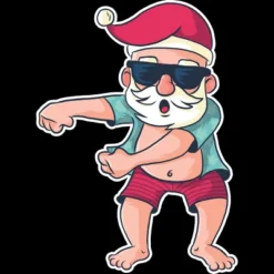 Men's Design By Humans Funny Christmas Flossing Santa By Rasok Tank Top