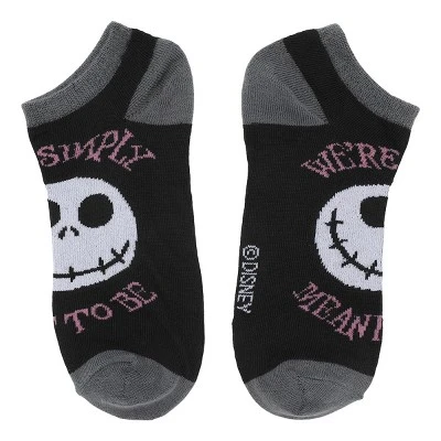 Nightmare Before Christmas Jack & Sally Adult Ankle Socks (Pack Of 5)