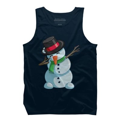 Men's Design By Humans Christmas Dabbing Snowman By GiftsIdeas Tank Top - Image 5
