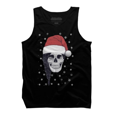 Men's Design By Humans Christmas Skull By Kodamorkovkart Tank Top - Image 4