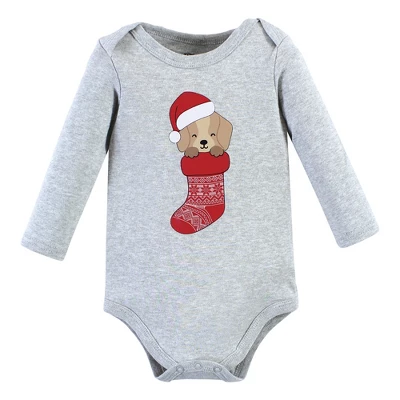 Hudson Baby Unisex Baby Cotton Long-Sleeve Bodysuits, Christmas Dog - Image 2