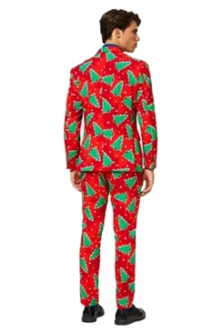 OppoSuits Men's Christmas Suit - Fine Pine - Red