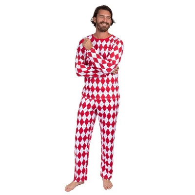 Leveret Mens Two Piece Cotton Argyle Christmas Pajamas - Image 5