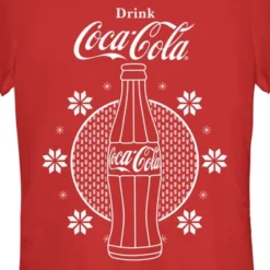 Coca-Cola Junior's Coca Cola Christmas Snowflakes Bottle T-Shirt