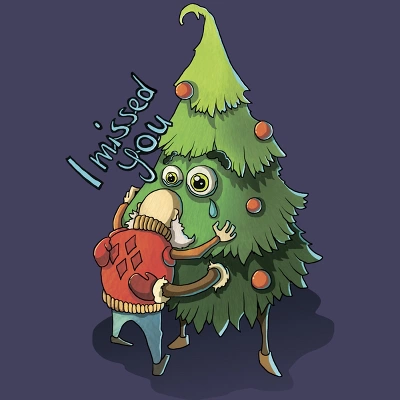 Women's Design By Humans Waiting For Christmas By Kuz512 Racerback Tank Top