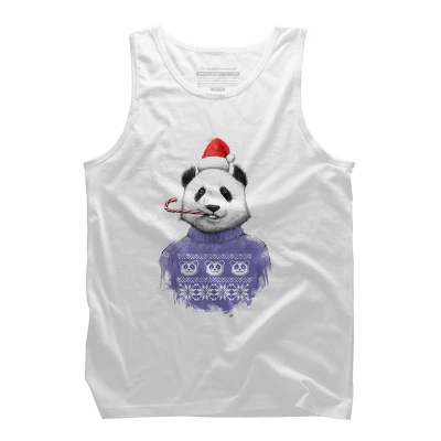 Men's Design By Humans Christmas Panda By NikKor Tank Top - Image 6