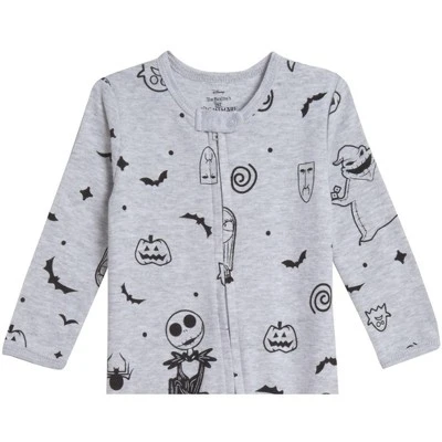 Disney Nightmare Before Christmas Jack Skellington Baby 2 Pack Zip Up Sleep N' Play Coveralls Newborn To Infant - Image 7