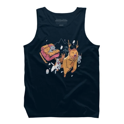 Men's Design By Humans Christmas Santa Cat By ArtStyleAlice Tank Top - Image 5