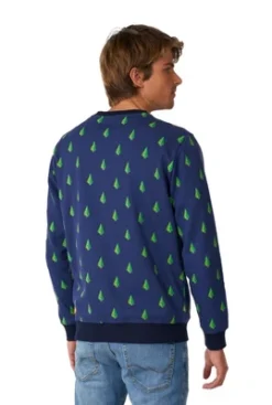 OppoSuits Men's Christmas Sweater - Treedee - Blue