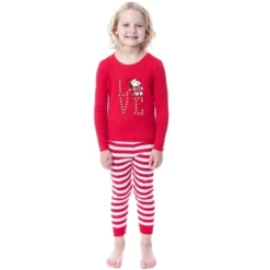 Peanuts Family Christmas Love Snoopy Santa Sleep 2 Piece Pajama Set Child
