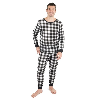Leveret Mens Two Piece Cotton Plaid Christmas Pajamas - Image 7