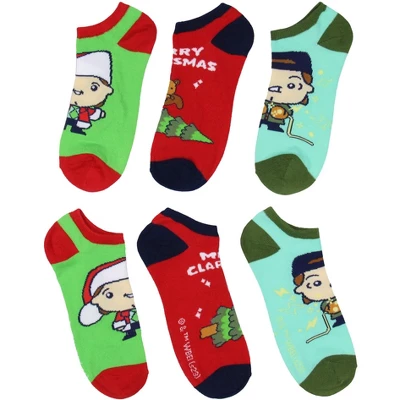 National Lampoon Christmas Vacation Adult Merry Clarksmas 5-Pack No-Show Socks Multicoloured