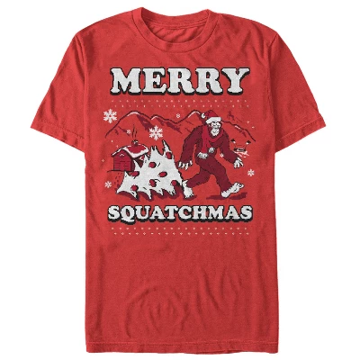 Men's Lost Gods Merry Christmas Big Foot Cartoon T-Shirt - Image 3