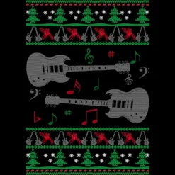 Women's Design By Humans Guitar Christmas By Sophialada Racerback Tank Top
