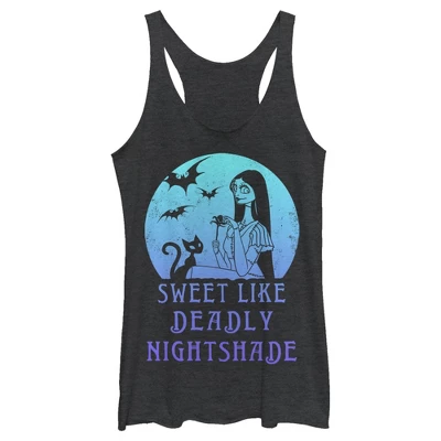 Women's The Nightmare Before Christmas Halloween Sally Sweet Like Deadly Nightshade Racerback Tank Top - Image 3