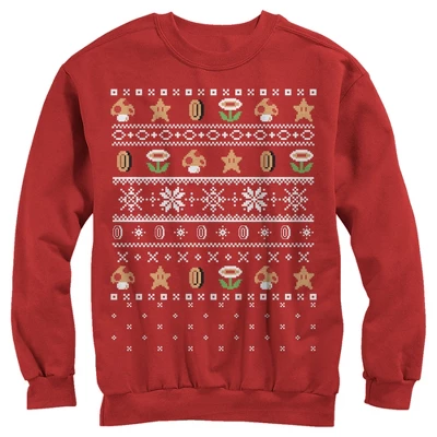 Men's Nintendo Ugly Christmas Mario Points Sweatshirt - Image 2