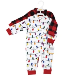 Hudson Baby Unisex Baby Plush Jumpsuits, Christmas Lights