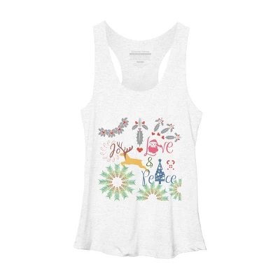 Women's Design By Humans Colorful Christmas Collage By Famenxt Racerback Tank Top - Image 5