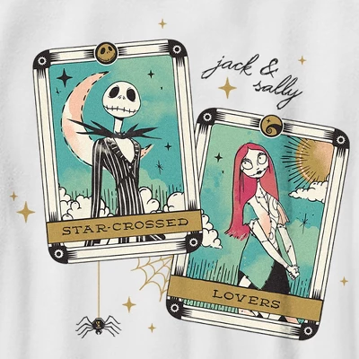 Boy's The Nightmare Before Christmas Jack And Sally Tarot Cards T-Shirt
