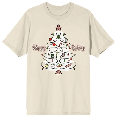 Bioworld Christmas Shapes Happy Baking Crew Neck Short Sleeve Women's Natural T-shirt - Image 5