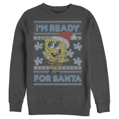 Men's SpongeBob SquarePants Ugly Christmas Ready Santa Sweatshirt - Image 3