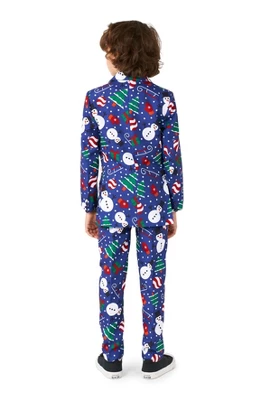 Suitmeister Boys Christmas Suit - Christmas Snowman Blue