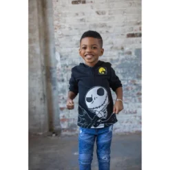 Disney Nightmare Before Christmas Fleece Jack Skellington Oogie Boogie Sally Quarter Zip Hoodie Little Kid